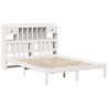 Lit bibliothèque sans matelas blanc 150x200 cm bois pin massif 