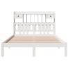 Lit bibliothèque sans matelas blanc 150x200 cm bois pin massif 