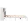 Lit bibliothèque sans matelas blanc 150x200 cm bois pin massif 