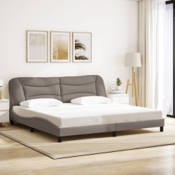 Cadre de lit sans matelas taupe 200x200 cm tissu 