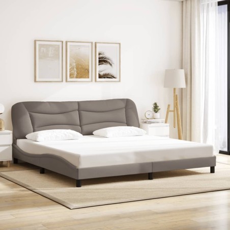 Cadre de lit sans matelas taupe 200x200 cm tissu 