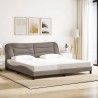 Cadre de lit sans matelas taupe 200x200 cm tissu 