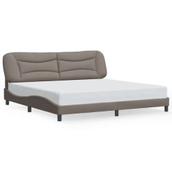 Cadre de lit sans matelas taupe 200x200 cm tissu 