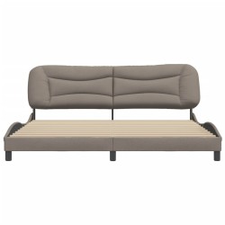 Cadre de lit sans matelas taupe 200x200 cm tissu 