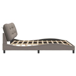 Cadre de lit sans matelas taupe 200x200 cm tissu 
