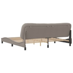 Cadre de lit sans matelas taupe 200x200 cm tissu 