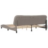 Cadre de lit sans matelas taupe 200x200 cm tissu 