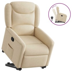 Fauteuil inclinable Crème Tissu 