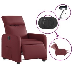 Fauteuil inclinable électrique Rouge bordeaux Similicuir 