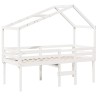 Lit haut sans matelas blanc 80x200 cm bois de pin massif 