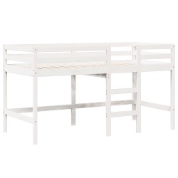 Lit haut sans matelas blanc 80x200 cm bois de pin massif 