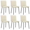 Chaises à manger lot de 6 crème velours 