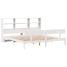 Lit bibliothèque sans matelas blanc 200x200 cm bois pin massif 