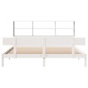 Lit bibliothèque sans matelas blanc 200x200 cm bois pin massif 
