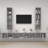 Meubles TV muraux 4 pcs Gris béton Bois d'ingénierie 