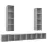Meubles TV muraux 4 pcs Gris béton Bois d'ingénierie 