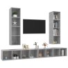 Meubles TV muraux 4 pcs Gris béton Bois d'ingénierie 