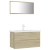 Meubles de salle de bain chêne sonoma bois d'ingénierie 