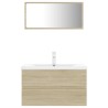 Meubles de salle de bain chêne sonoma bois d'ingénierie 