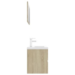 Meubles de salle de bain chêne sonoma bois d'ingénierie 