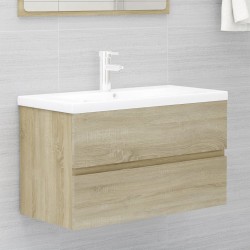 Meubles de salle de bain chêne sonoma bois d'ingénierie 