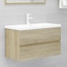Meubles de salle de bain chêne sonoma bois d'ingénierie 