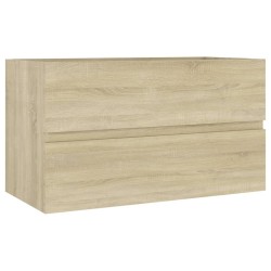 Meubles de salle de bain chêne sonoma bois d'ingénierie 