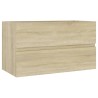 Meubles de salle de bain chêne sonoma bois d'ingénierie 