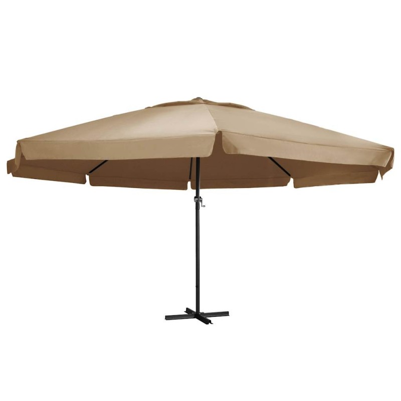 Parasol de jardin avec mât en aluminium 600 cm taupe 