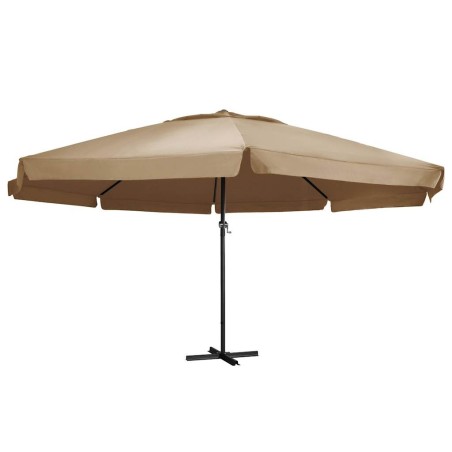 Parasol de jardin avec mât en aluminium 600 cm taupe 