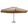 Parasol de jardin avec mât en aluminium 600 cm taupe 