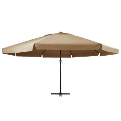 Parasol de jardin avec mât en aluminium 600 cm taupe 