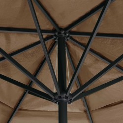 Parasol de jardin avec mât en aluminium 600 cm taupe 