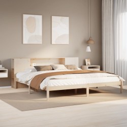 Lit bibliothèque sans matelas 180x200 cm bois massif de pin 