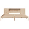 Lit bibliothèque sans matelas 180x200 cm bois massif de pin 