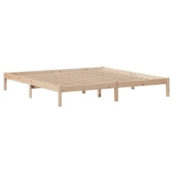 Lit bibliothèque sans matelas 180x200 cm bois massif de pin 