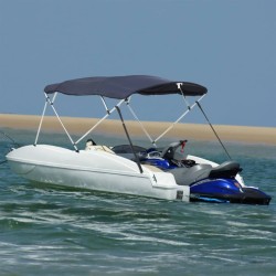 Toit bimini à 4 arceaux parois latérales 243x(230-244)x137 cm 