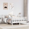 Cadre de lit sans matelas blanc 160x200 cm bois de pin massif 