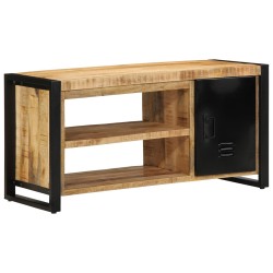 Banc à chaussures 100x40x50 cm en bois de manguier brut 