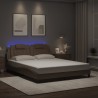 Cadre de lit avec LED sans matelas cappuccino 160x200 cm 
