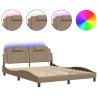 Cadre de lit avec LED sans matelas cappuccino 160x200 cm 