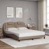 Cadre de lit avec LED sans matelas cappuccino 160x200 cm 