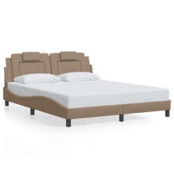 Cadre de lit avec LED sans matelas cappuccino 160x200 cm 
