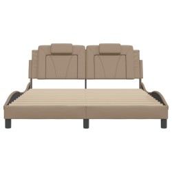 Cadre de lit avec LED sans matelas cappuccino 160x200 cm 
