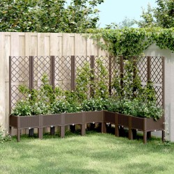 Jardinière avec treillis marron 200x160x142 cm PP 