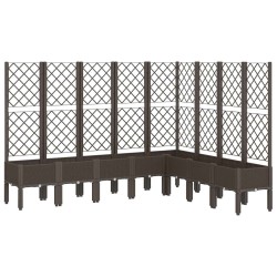 Jardinière avec treillis marron 200x160x142 cm PP 