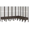Jardinière avec treillis marron 200x160x142 cm PP 
