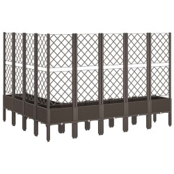 Jardinière avec treillis marron 200x160x142 cm PP 