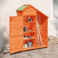 Abri à outils de jardin marron 120x53,5x170 cm bois massif pin 