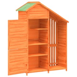 Abri à outils de jardin marron 120x53,5x170 cm bois massif pin 